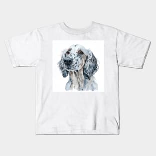 English Setter Portrait Watercolor Style Kids T-Shirt